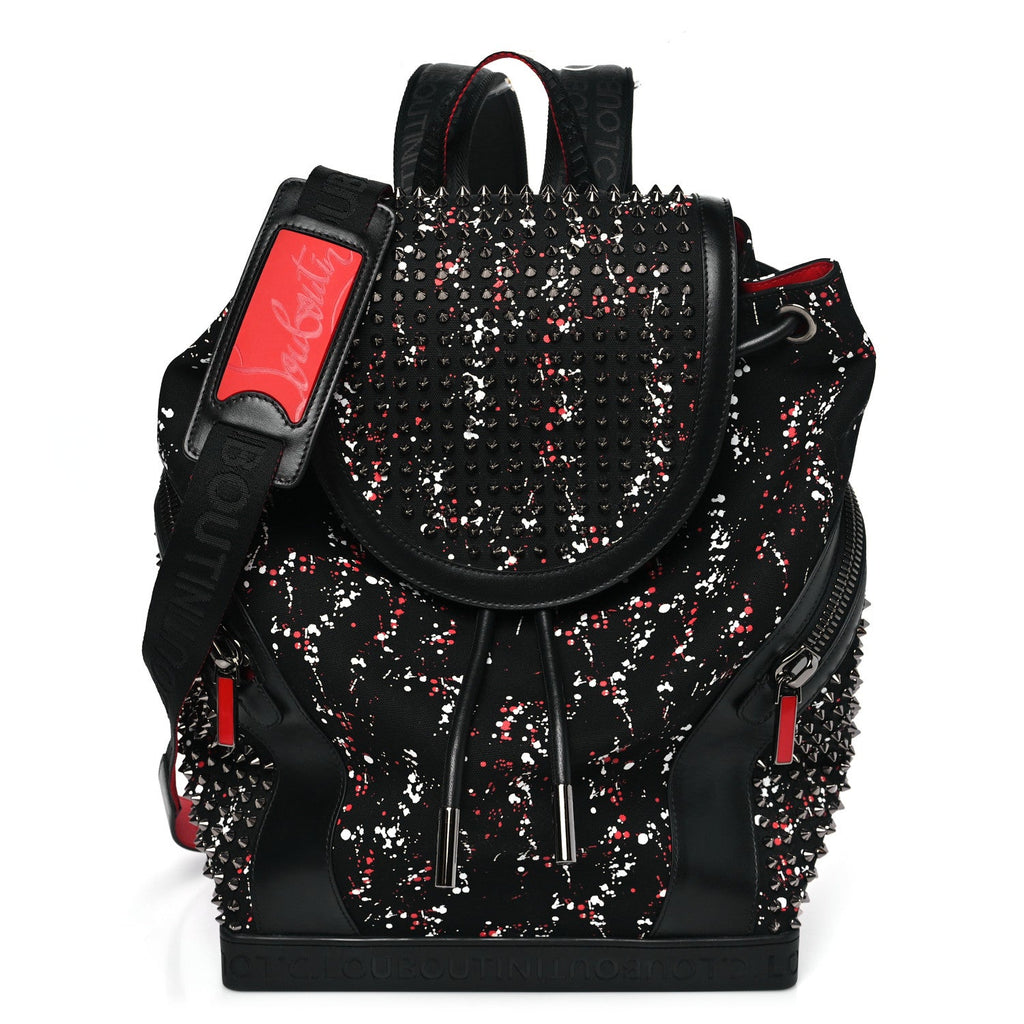 Canvas Splash Print Spiked Explorafunk Backpack Multicolor