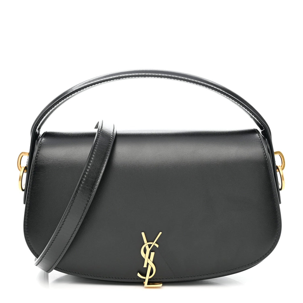 Box Calfskin Voltaire Top Handle Crossbody Bag Black