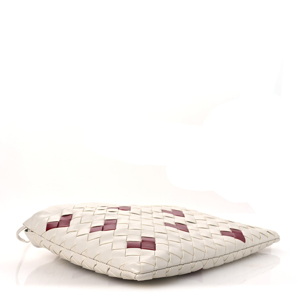 Nappa Intrecciato Heart Medium Dustbag White Dark Red
