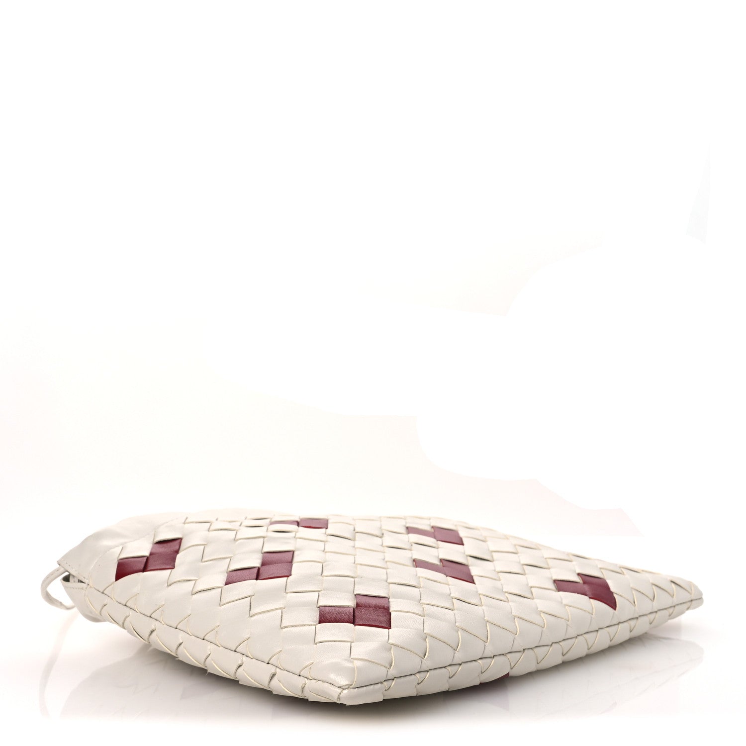 Nappa Intrecciato Heart Medium Dustbag White Dark Red