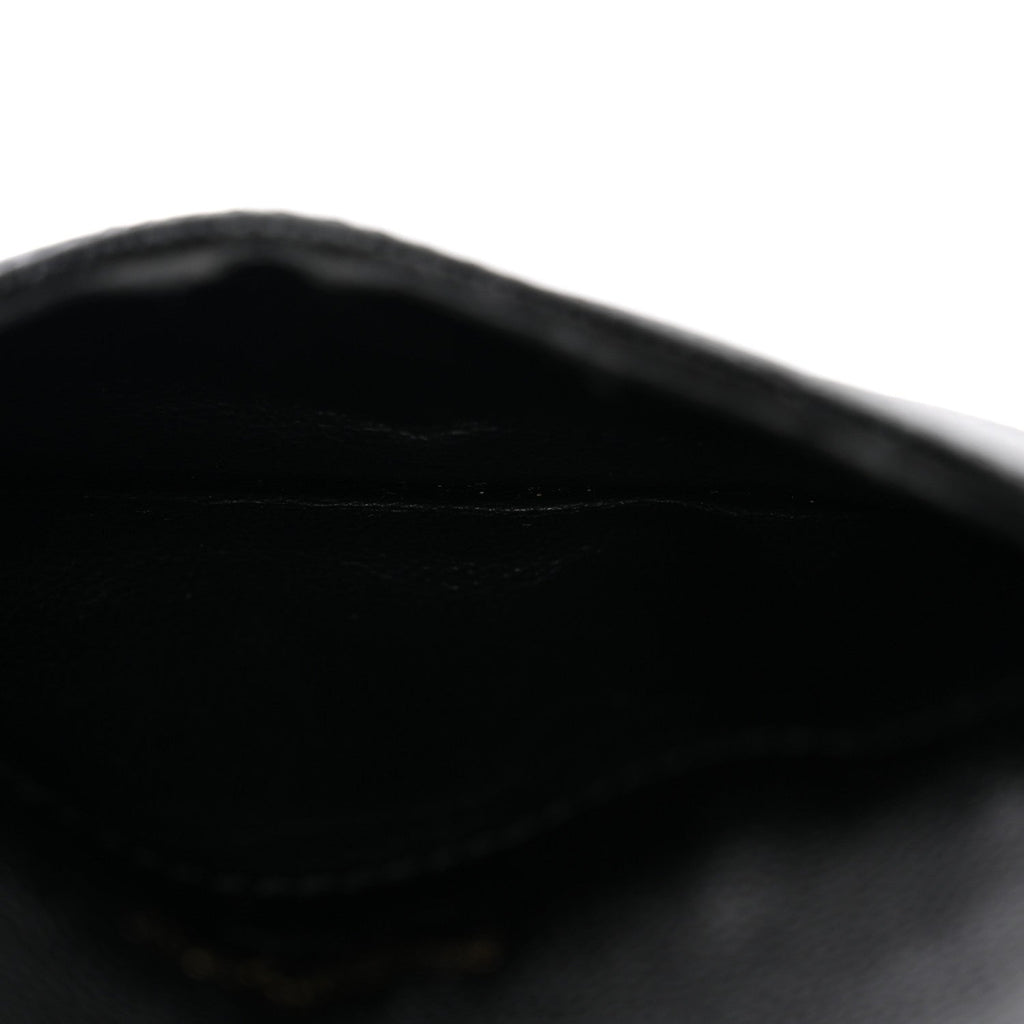 Grain De Poudre Matelasse Chevron Monogram Compact Wallet Black