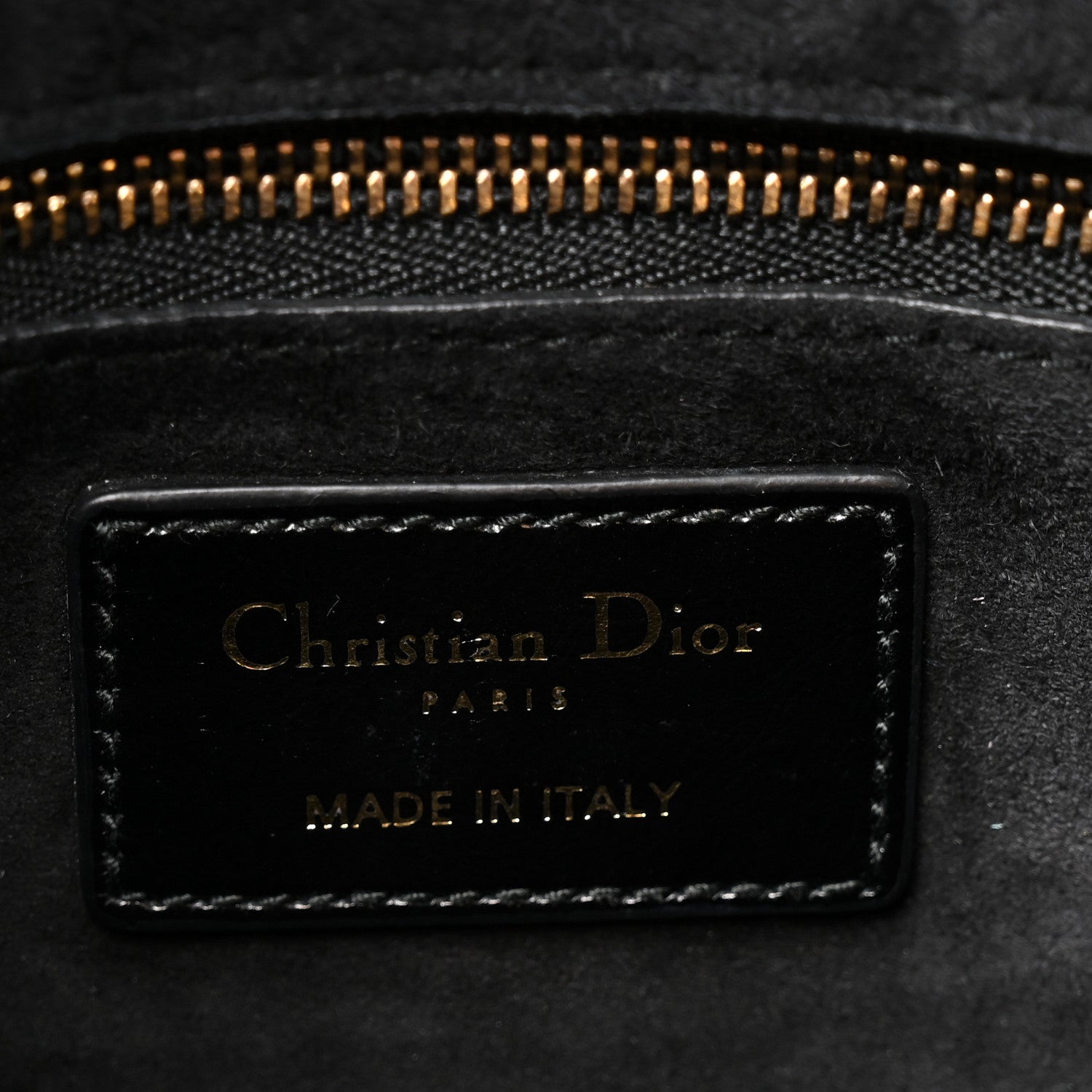 Crinkled Patent Cannage Small Lucky Badges My Lady Dior Black