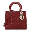 Patent Cannage Medium Lady Dior Red