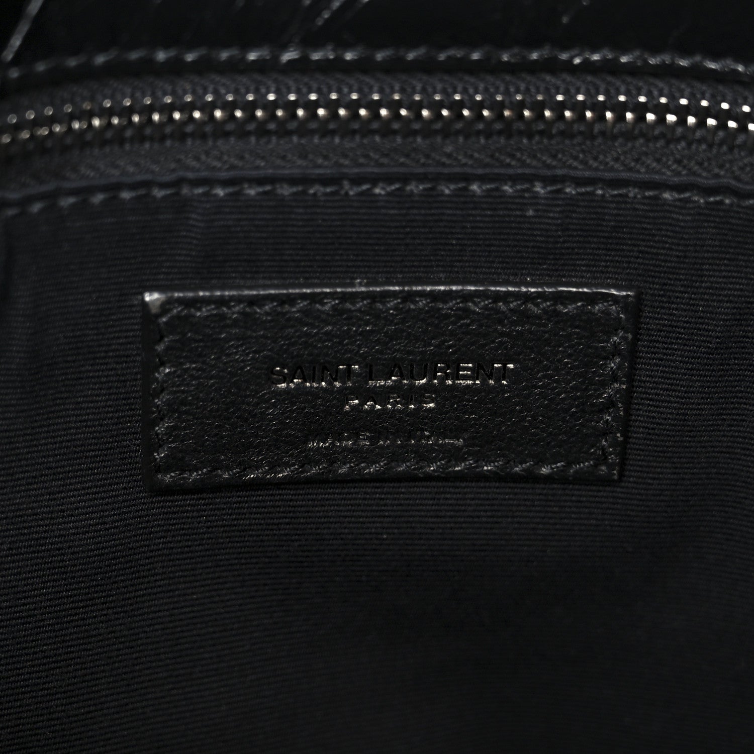 Crinkled Calfskin Matelasse Monogram Large Niki Chain Satchel Black