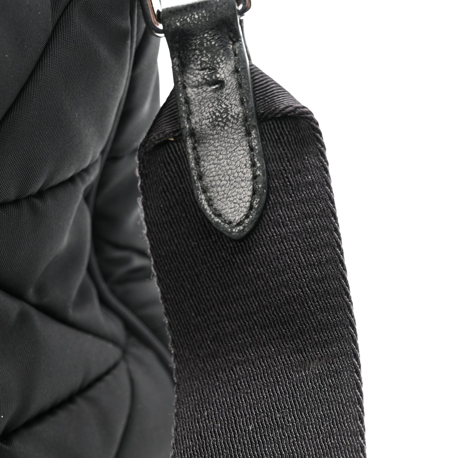 Re-Nylon Quilted Padded Flap Shoulder Bag Black
