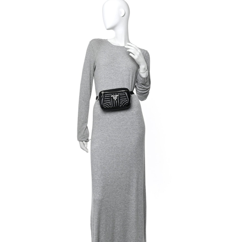 Soft Calfskin Diagramme Belt Bag Black
