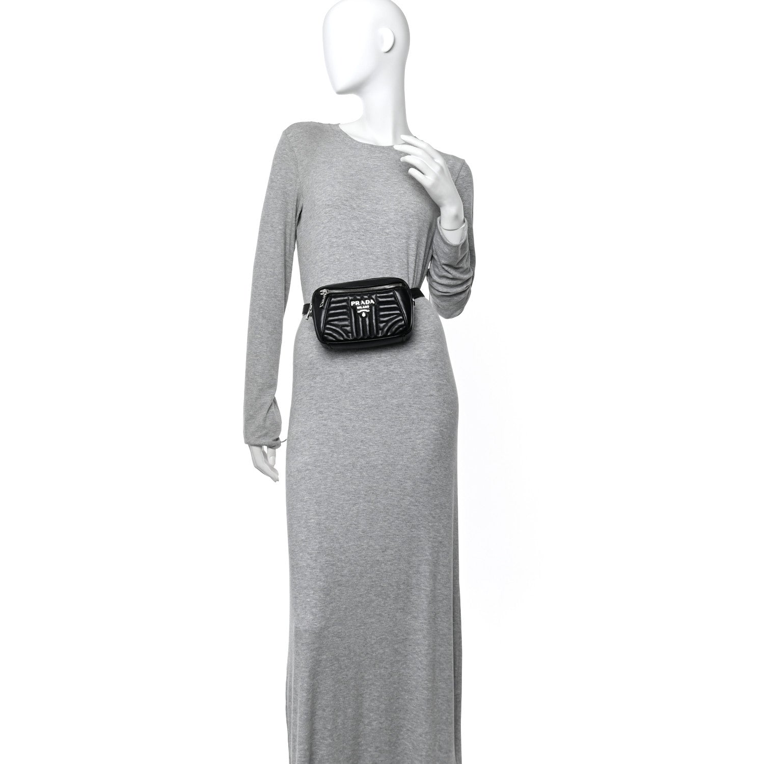 Soft Calfskin Diagramme Belt Bag Black