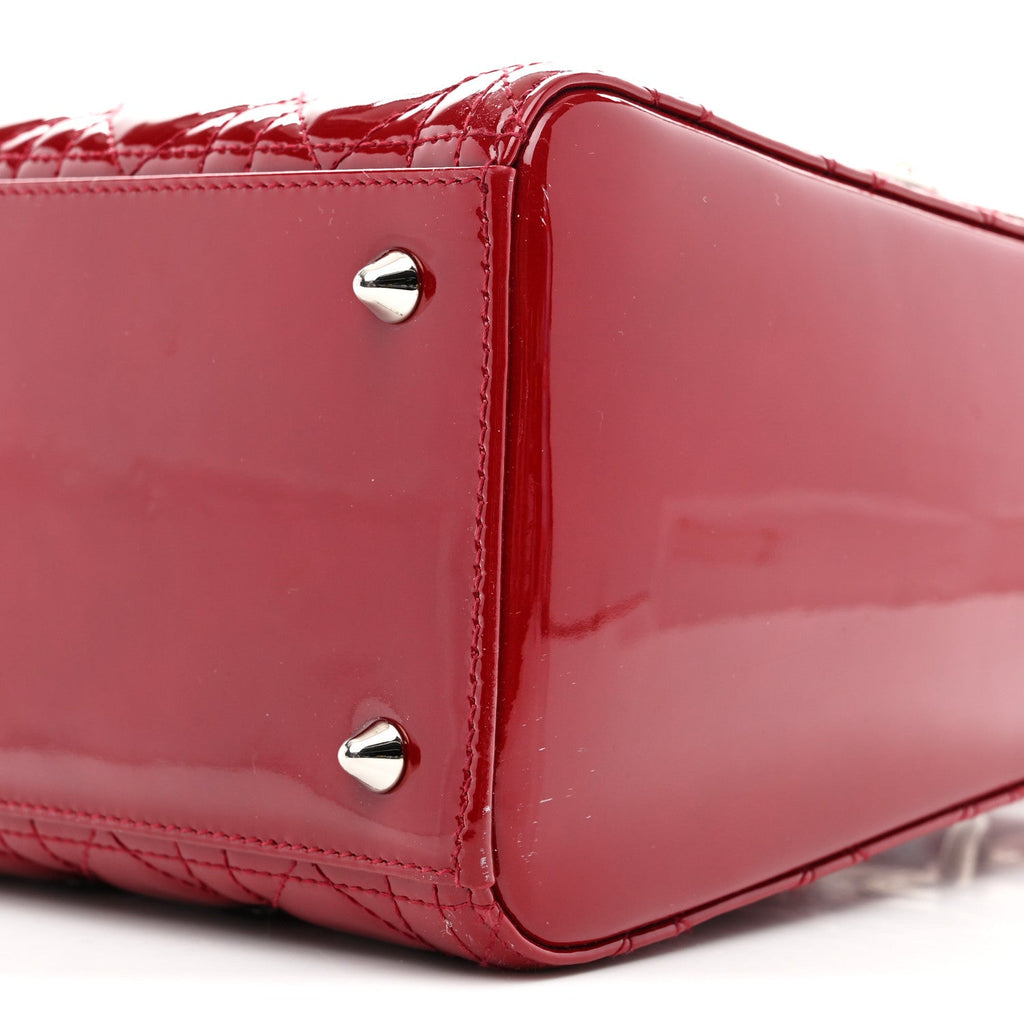 Patent Cannage Medium Lady Dior Red