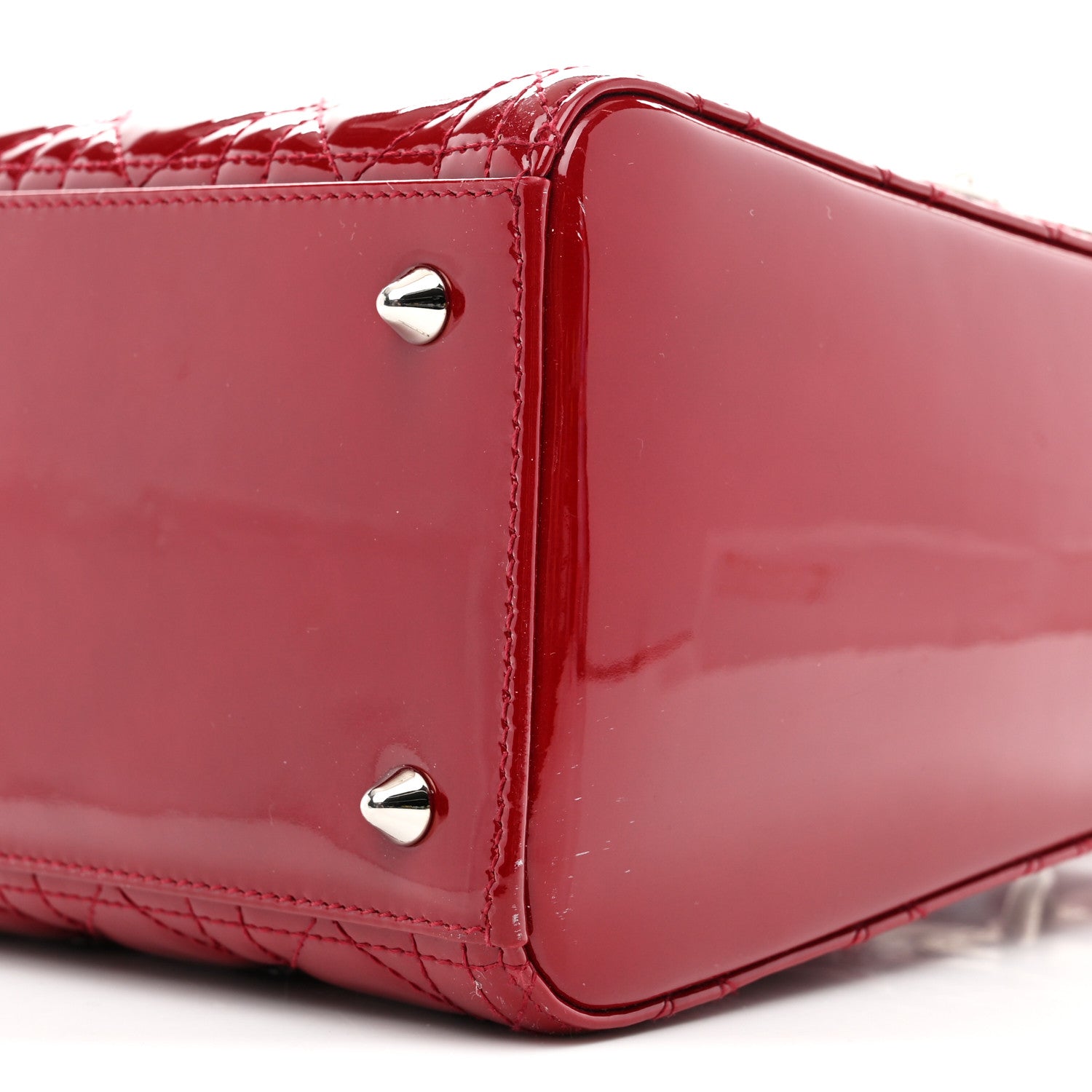 Patent Cannage Medium Lady Dior Red