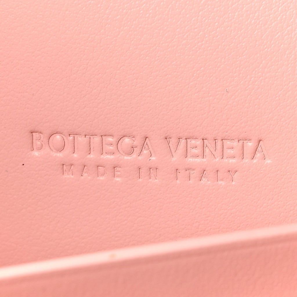 Nappa Intrecciato Long Andiamo Top Handle Clutch Rose