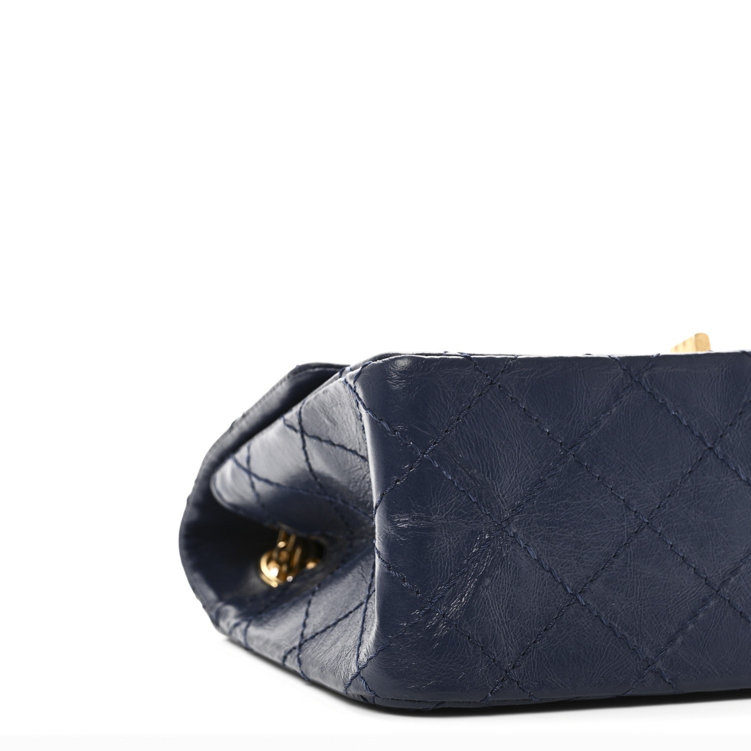 Aged Calfskin Quilted 2.55 Reissue Mini Flap Navy