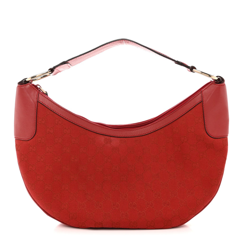 Monogram Half Moon Hobo Red