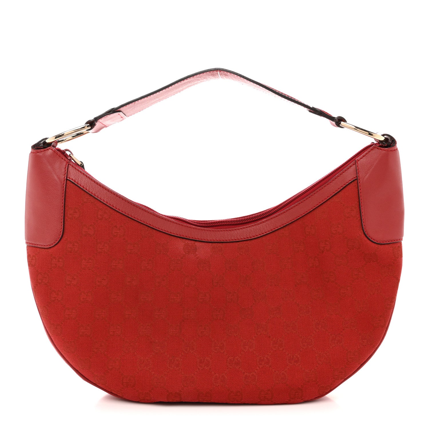 Monogram Half Moon Hobo Red