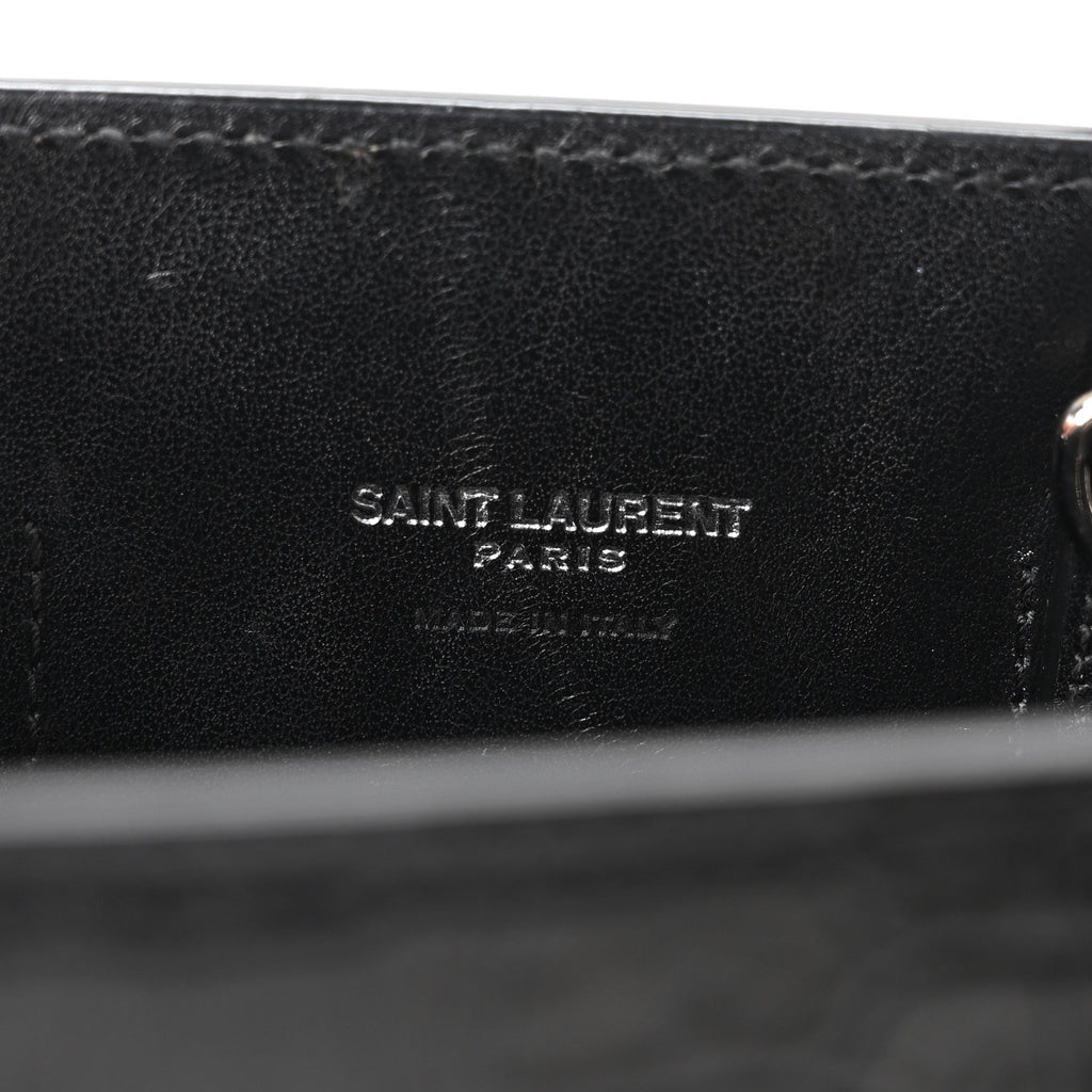 Calfskin Crocodile Embossed Nano Sac De Jour Black