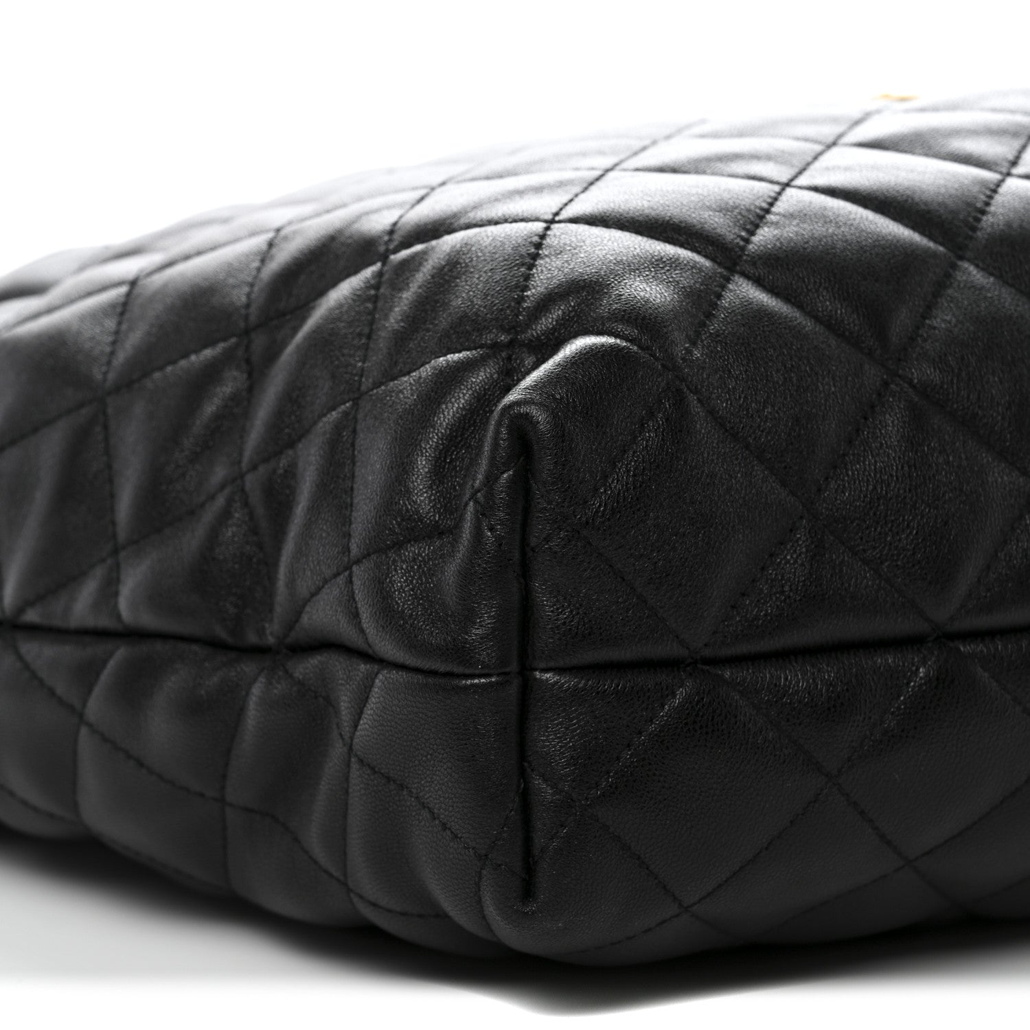 Lambskin Quilted Maxi Icare Shopping Tote Black