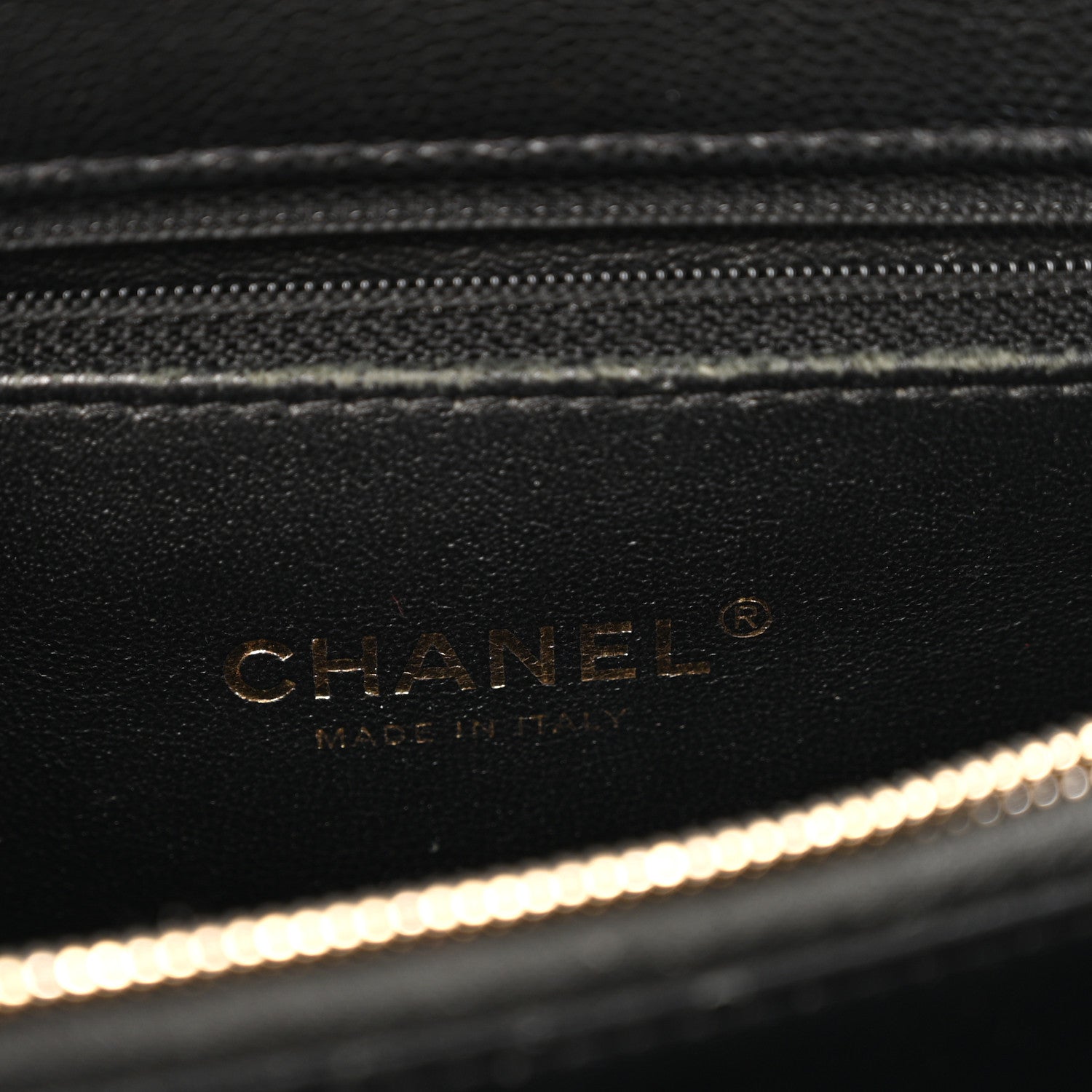 Caviar Lizard Quilted Large Coco Handle Flap Black
