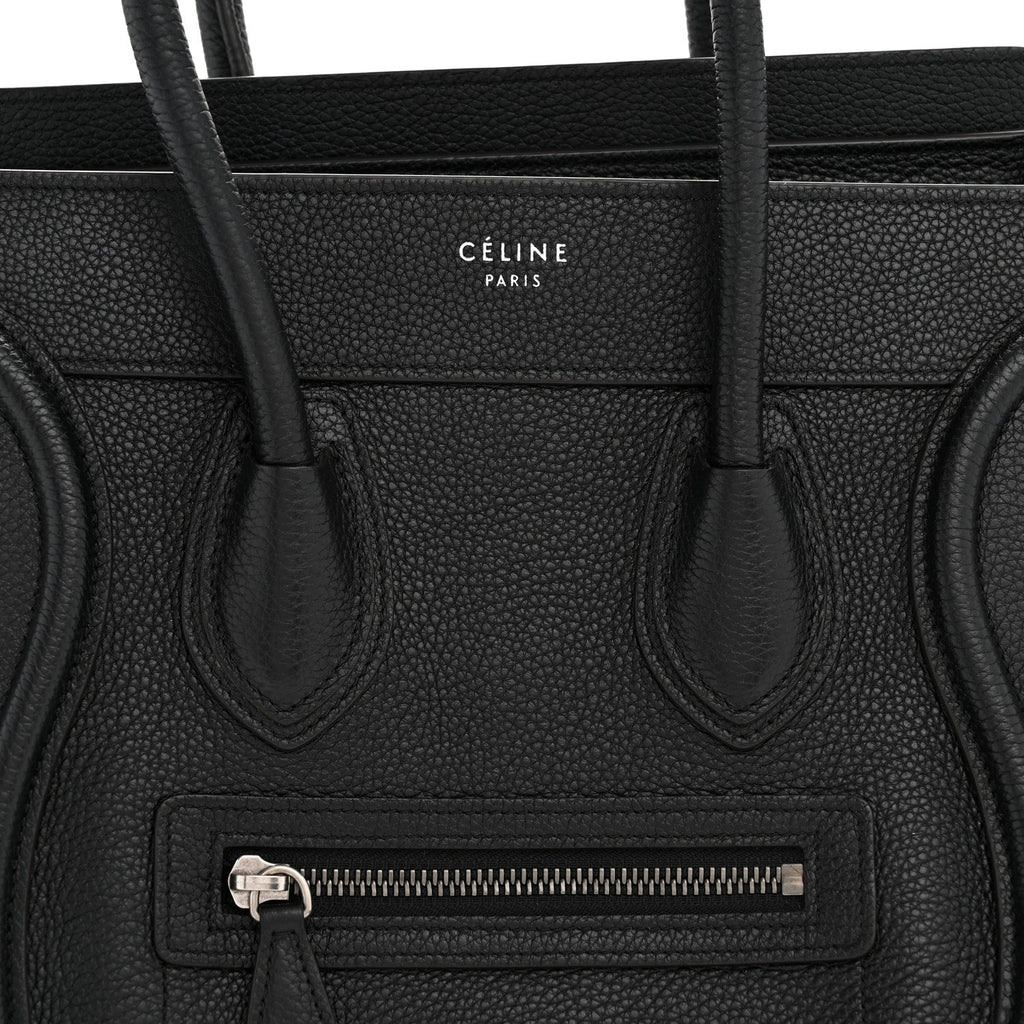 Drummed Calfskin Micro Luggage Black
