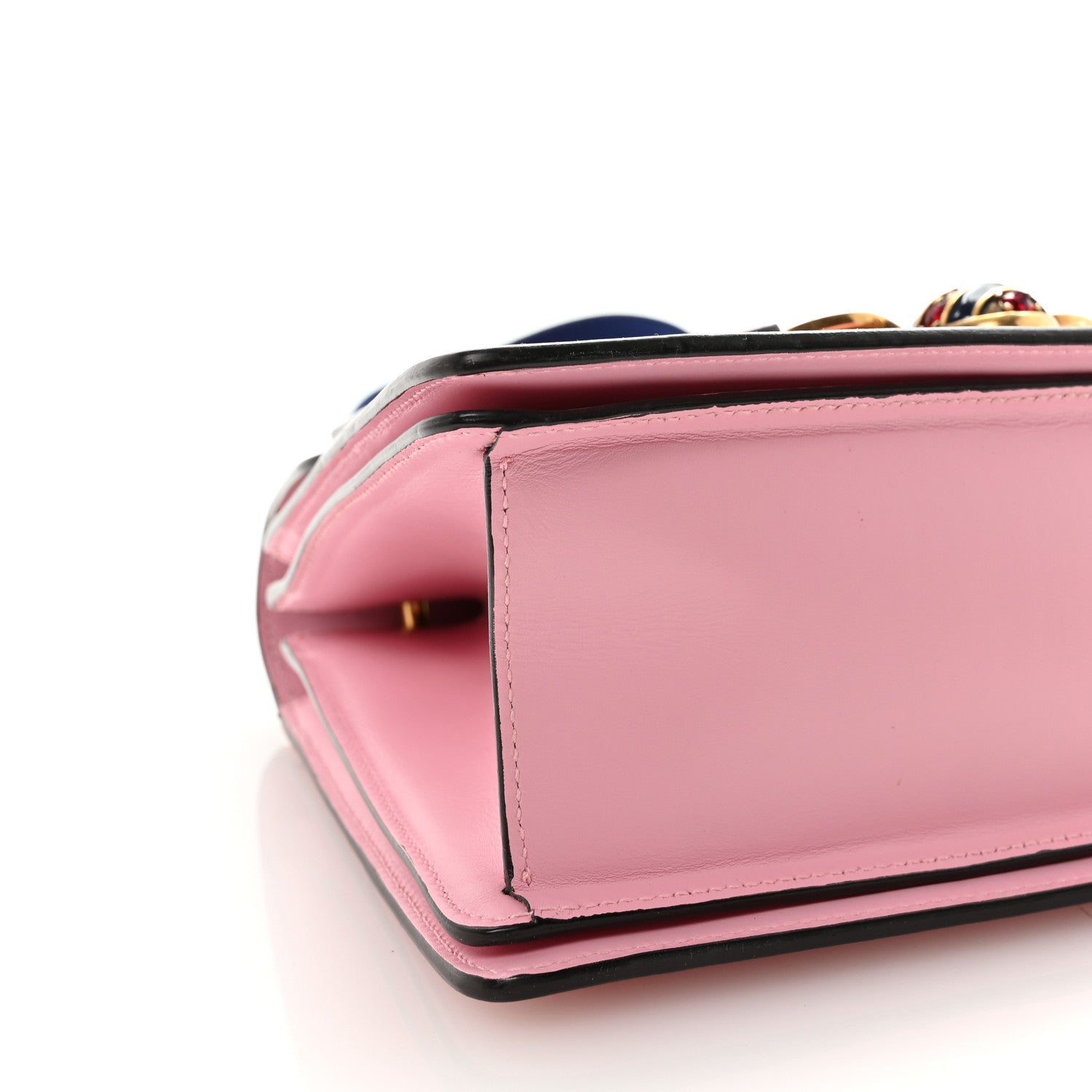 Calfskin Sylvie Web Small Queen Margaret Top Handle Bag Sugar Pink