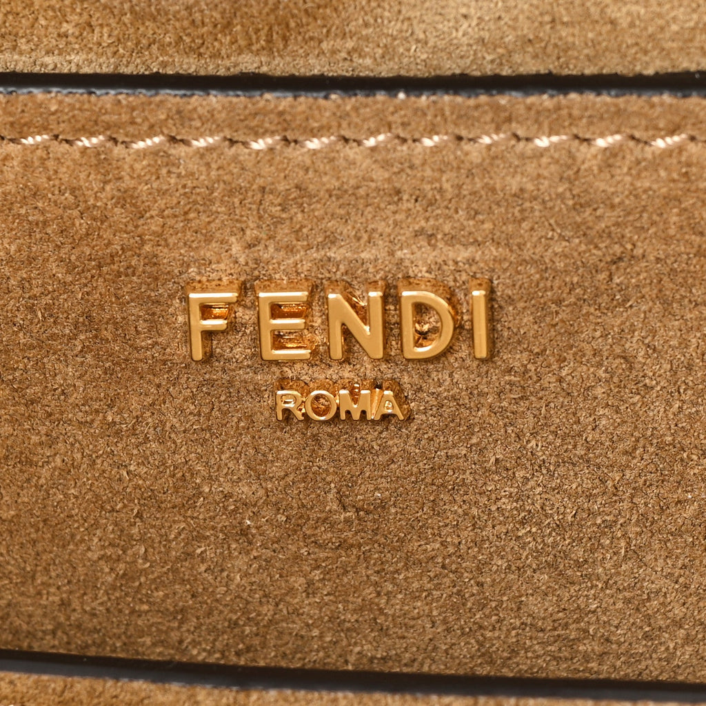 Shearling Suede Large Soft Peekaboo Beige