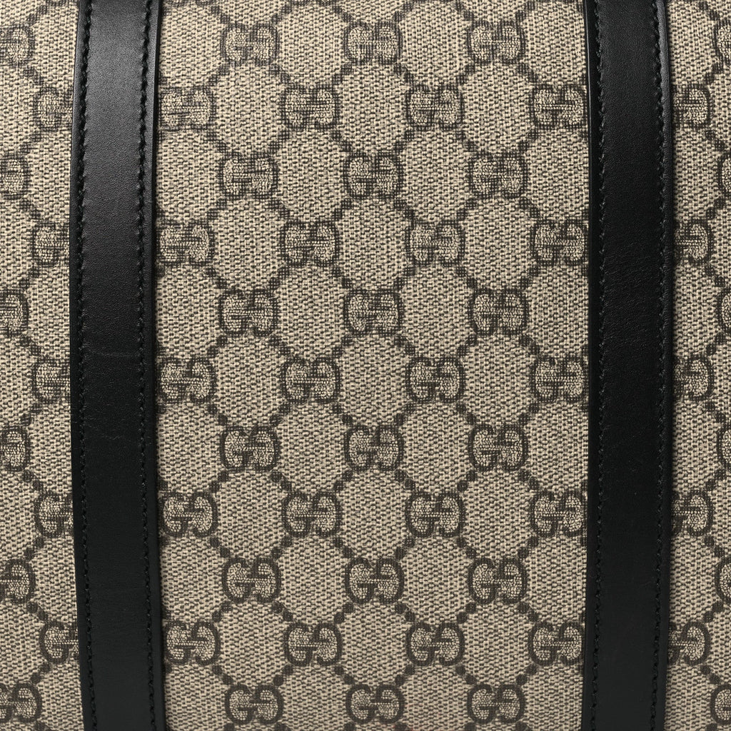GG Supreme Monogram Selleria Calfskin Large Duffle Beige Ebony Black