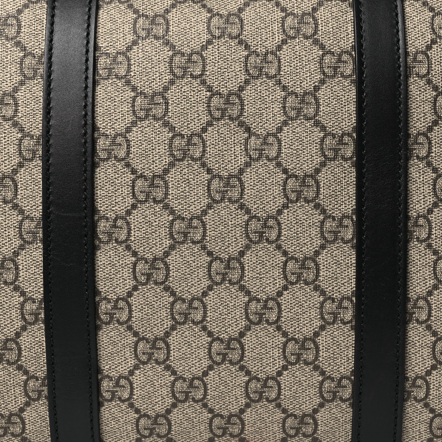 GG Supreme Monogram Selleria Calfskin Large Duffle Beige Ebony Black