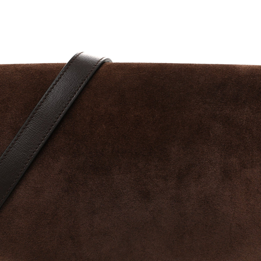 Suede Medium Torchon GG Ring Shoulder Bag Reflex Brown