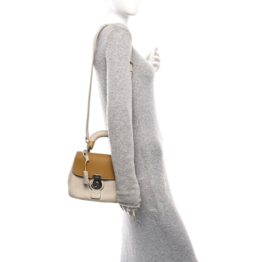 Trench Calfskin Small DK88 Top Handle Bag Limestome Ochre Yellow