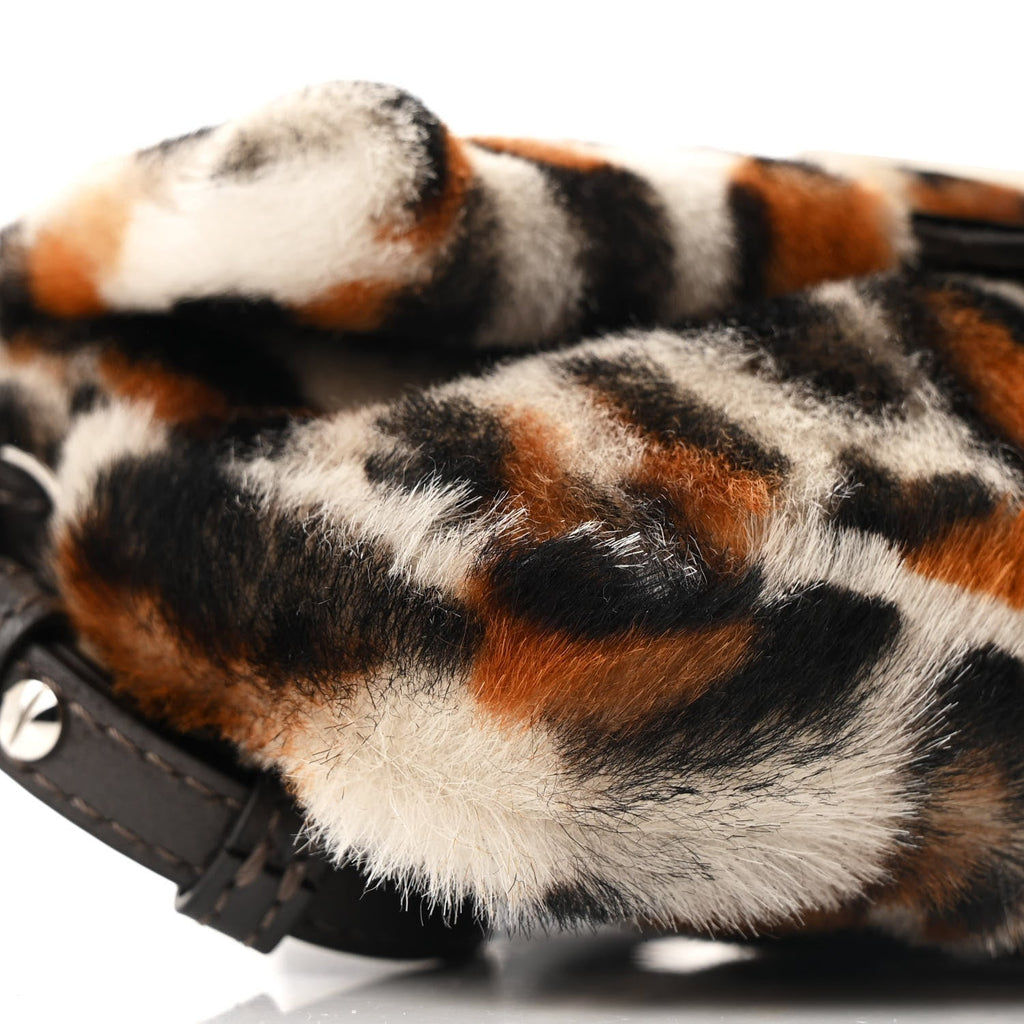 Calf Hair Leopard Print Phone Baguette Moro