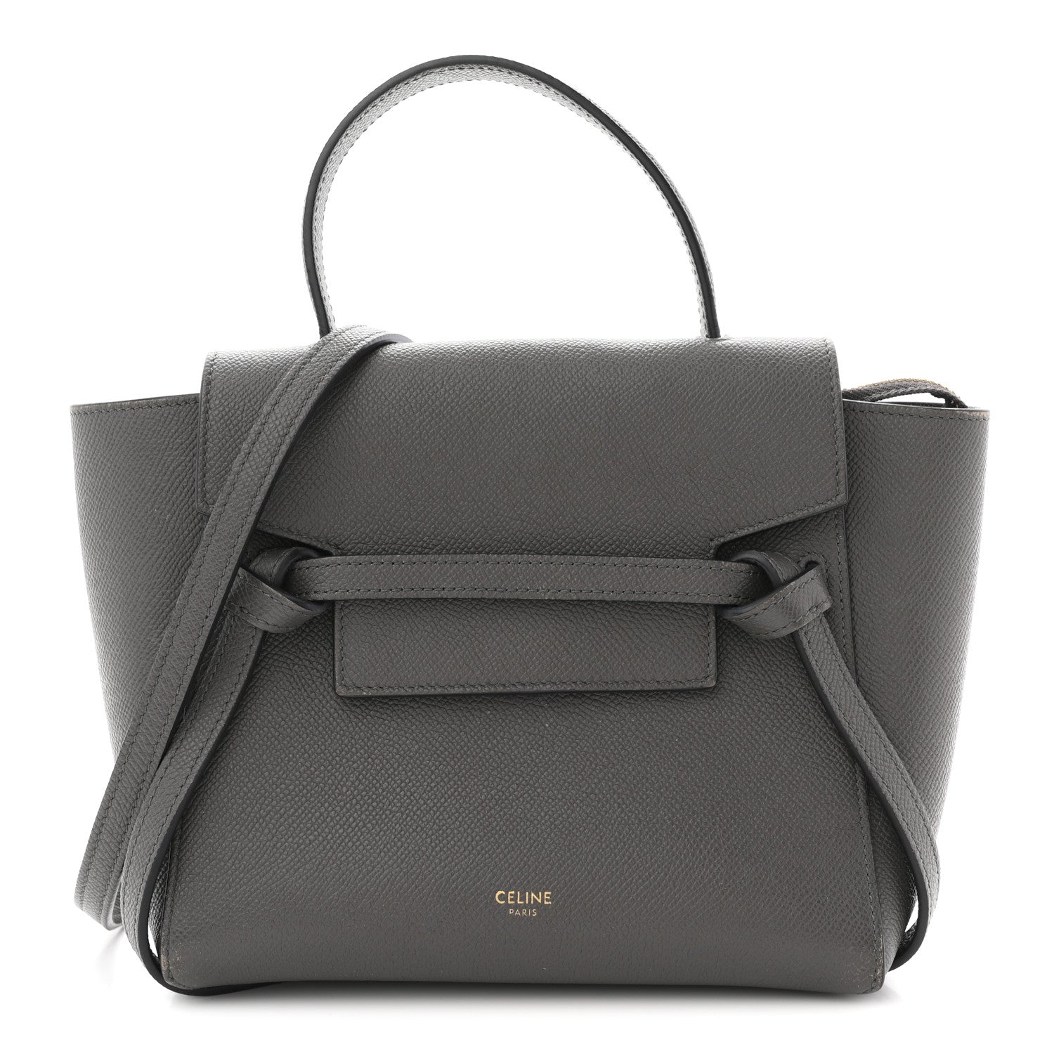 Grained Calfskin Nano Belt Bag Grey