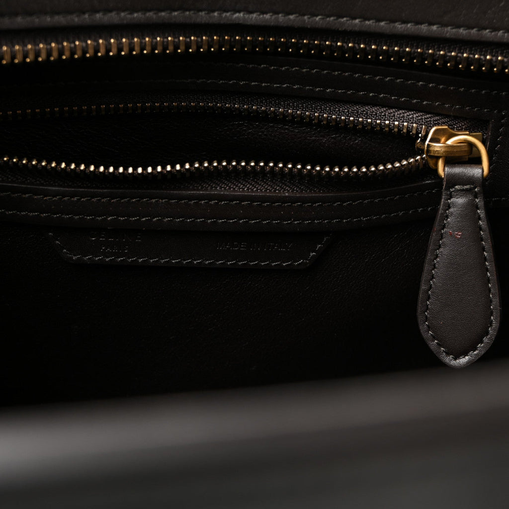 Smooth Calfskin Nubuck Micro Tri-Color Luggage Burgundy