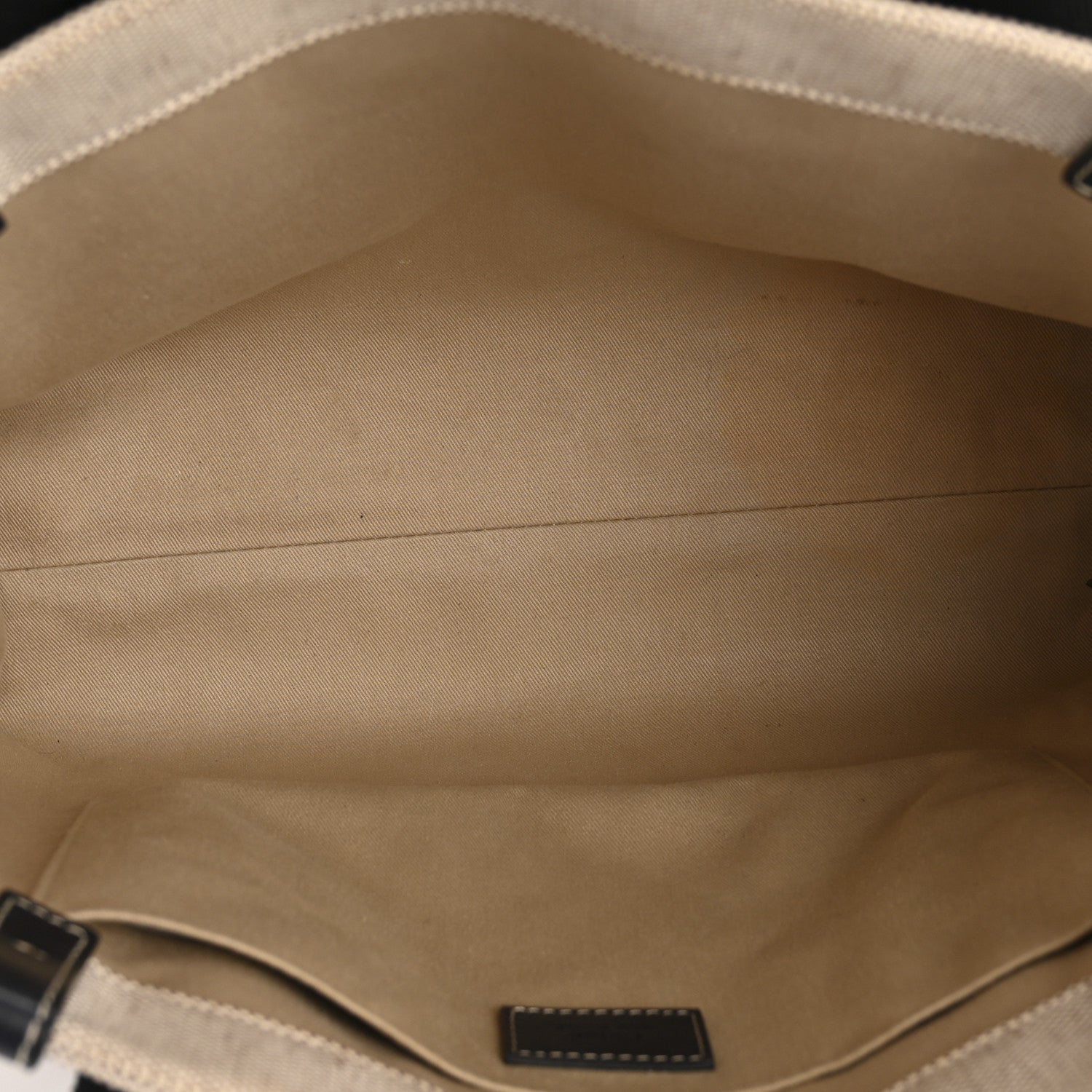 Linen Calfskin Medium Woody Ribbon Tote Black Blue