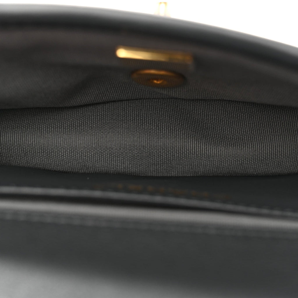 Denim Quilted Mini Flap Grey