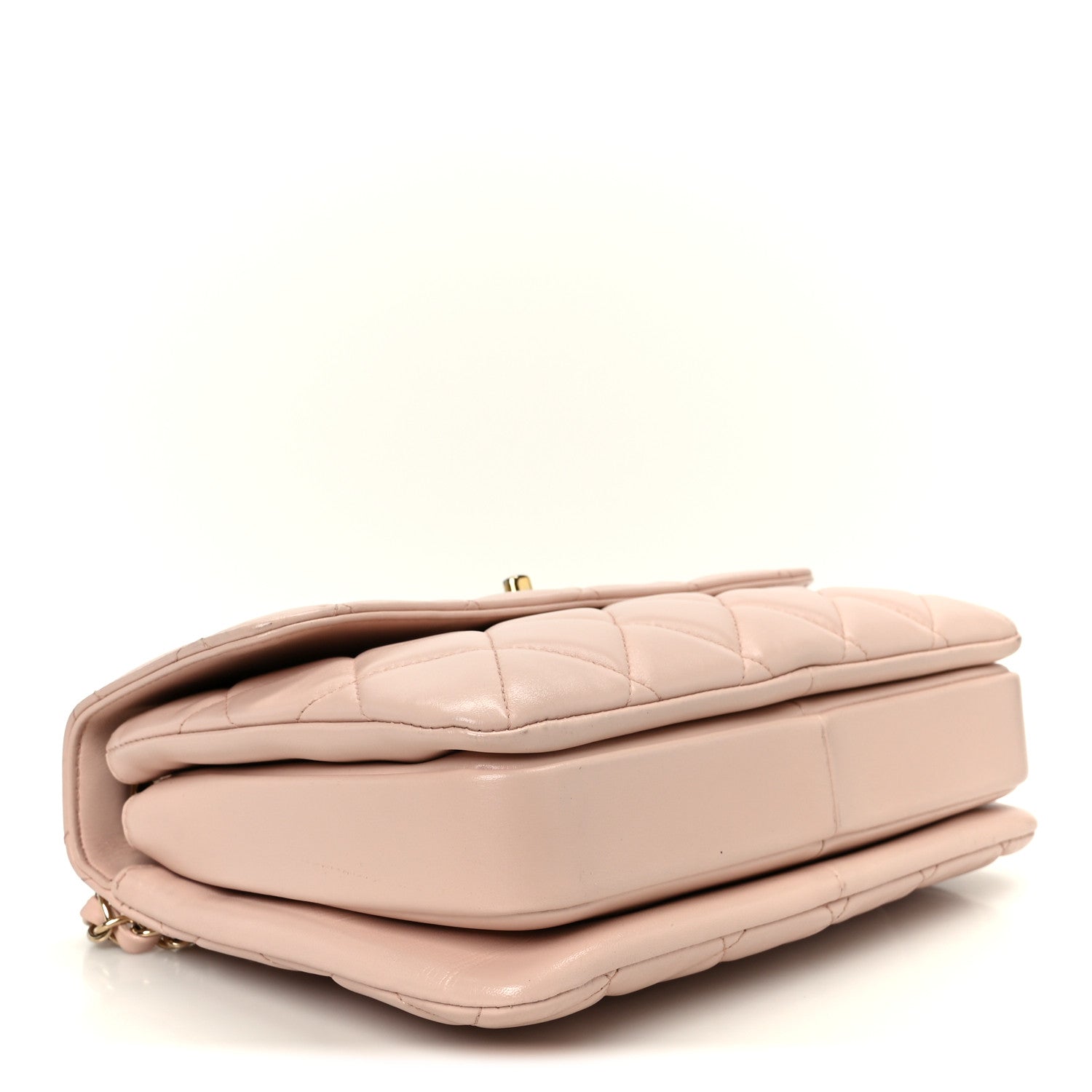 Lambskin Quilted Small Trendy CC Flap Dual Handle Bag Light Pink