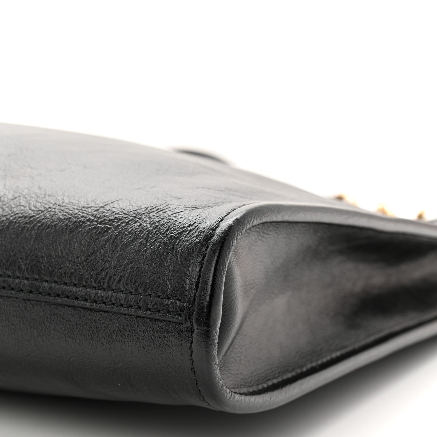 Calfskin Large Rajah Chain Tote Black