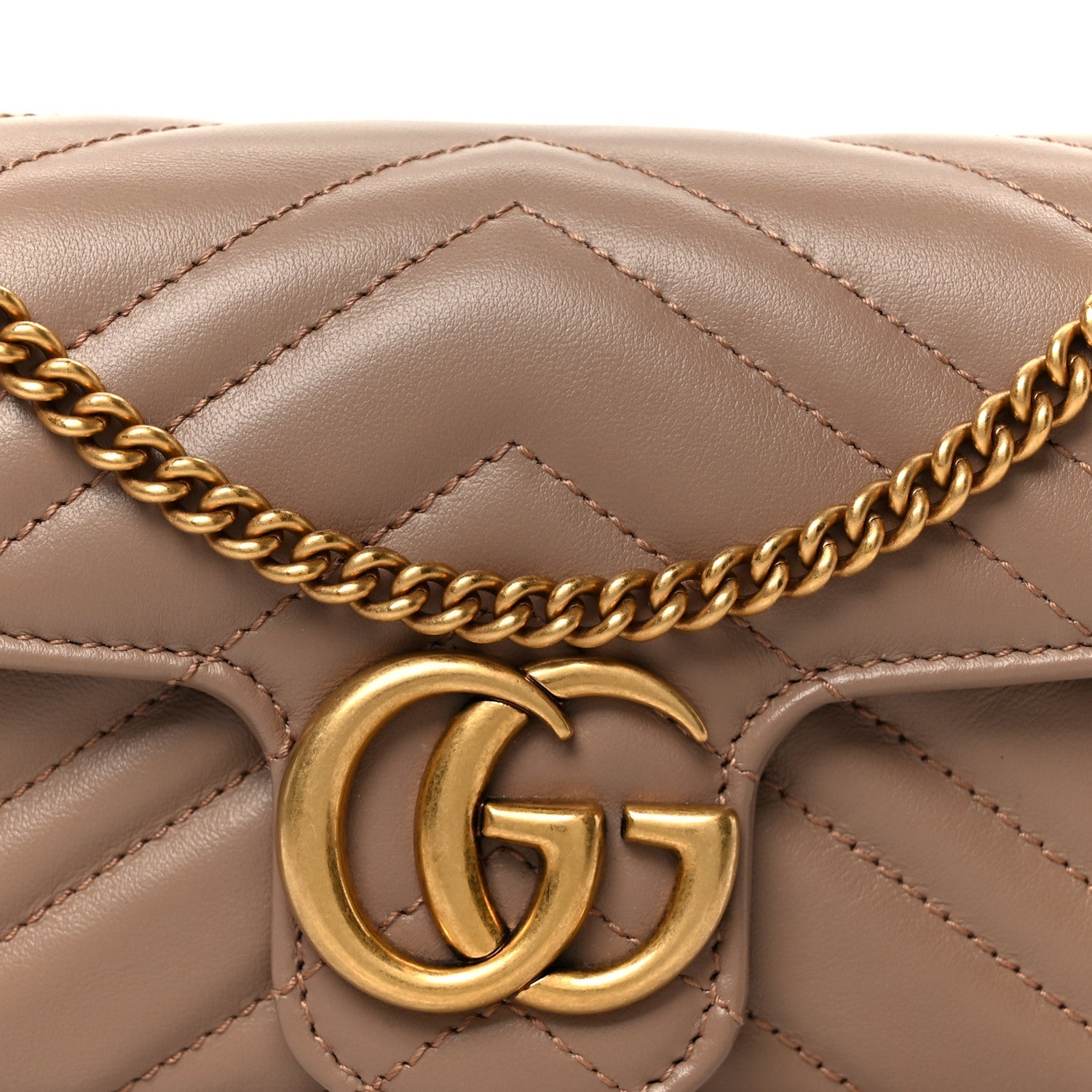 Calfskin Matelasse Super Mini GG Marmont Shoulder Bag Porcelain Rose