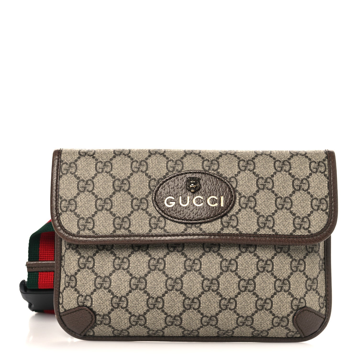GG Supreme Monogram Neo Vintage Web Belt Bag Brown