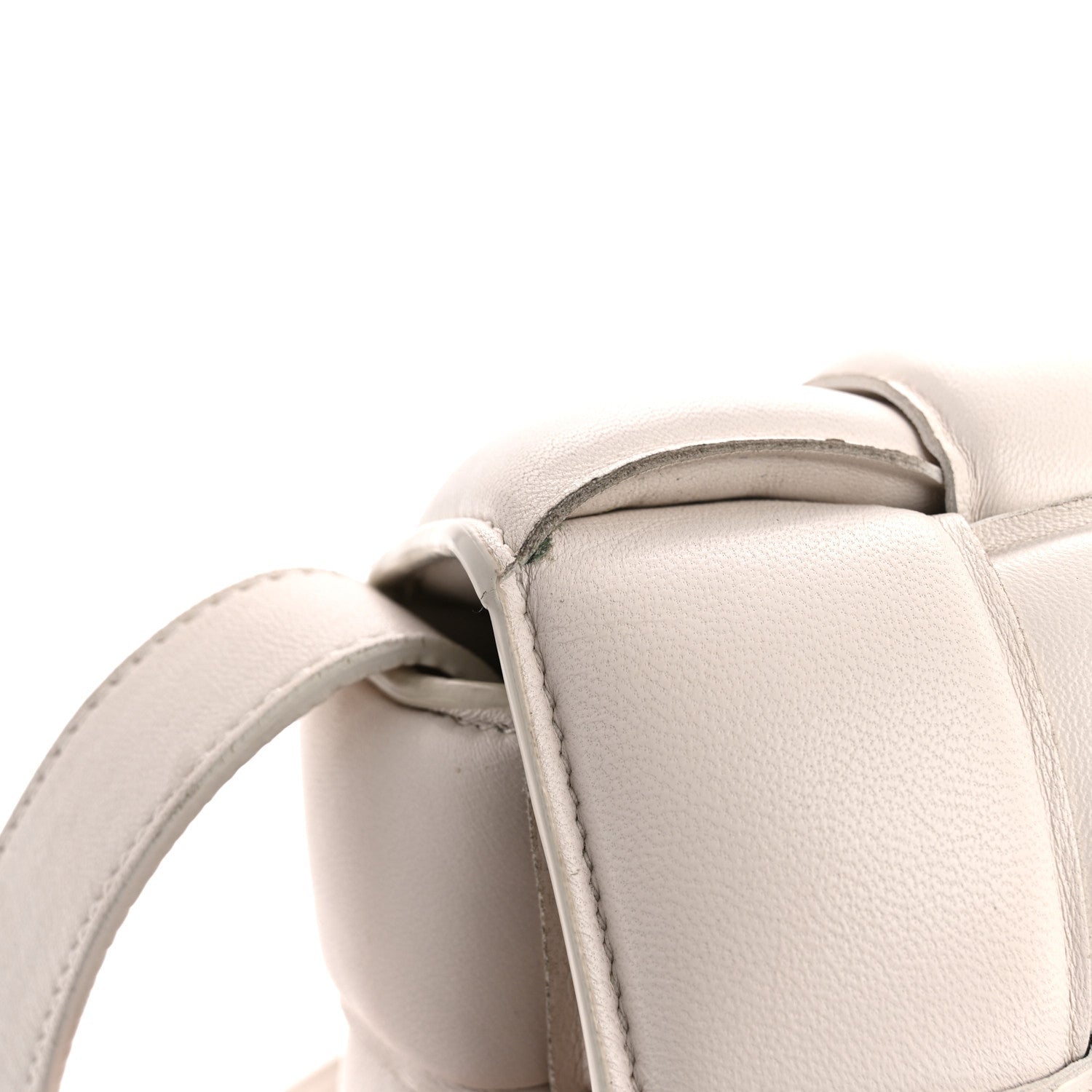 Nappa Maxi Intreccio Padded Cassette Crossbody Bag Chalk
