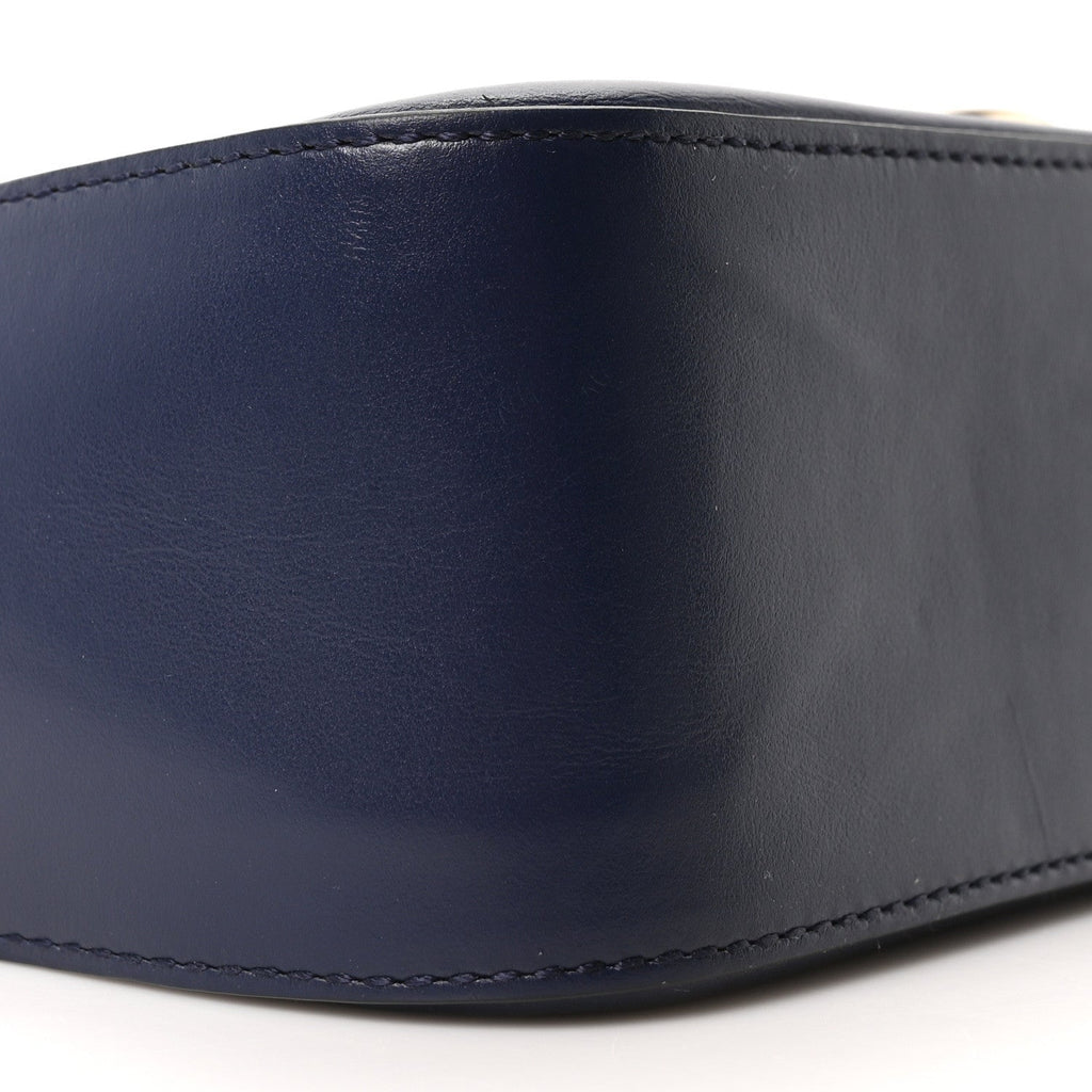 Calfskin Gancini Lock Flap Crossbody Navy