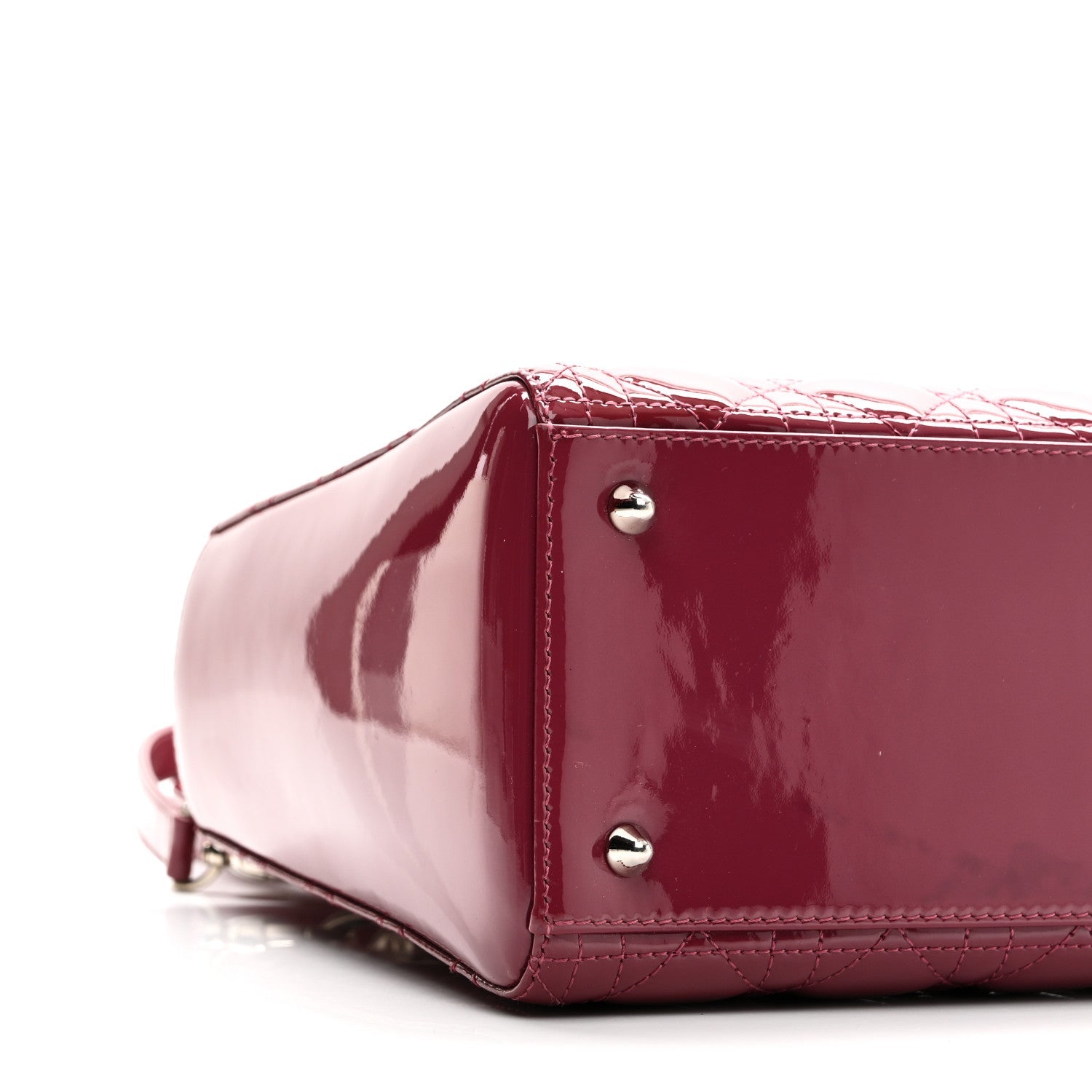 Patent Cannage Medium Lady Dior Dark Pink