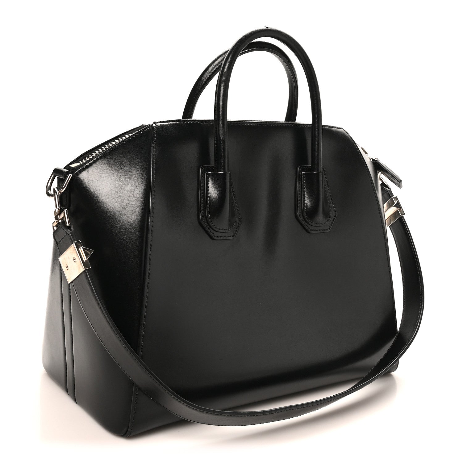 Shiny Lord Calfskin Medium Antigona Black