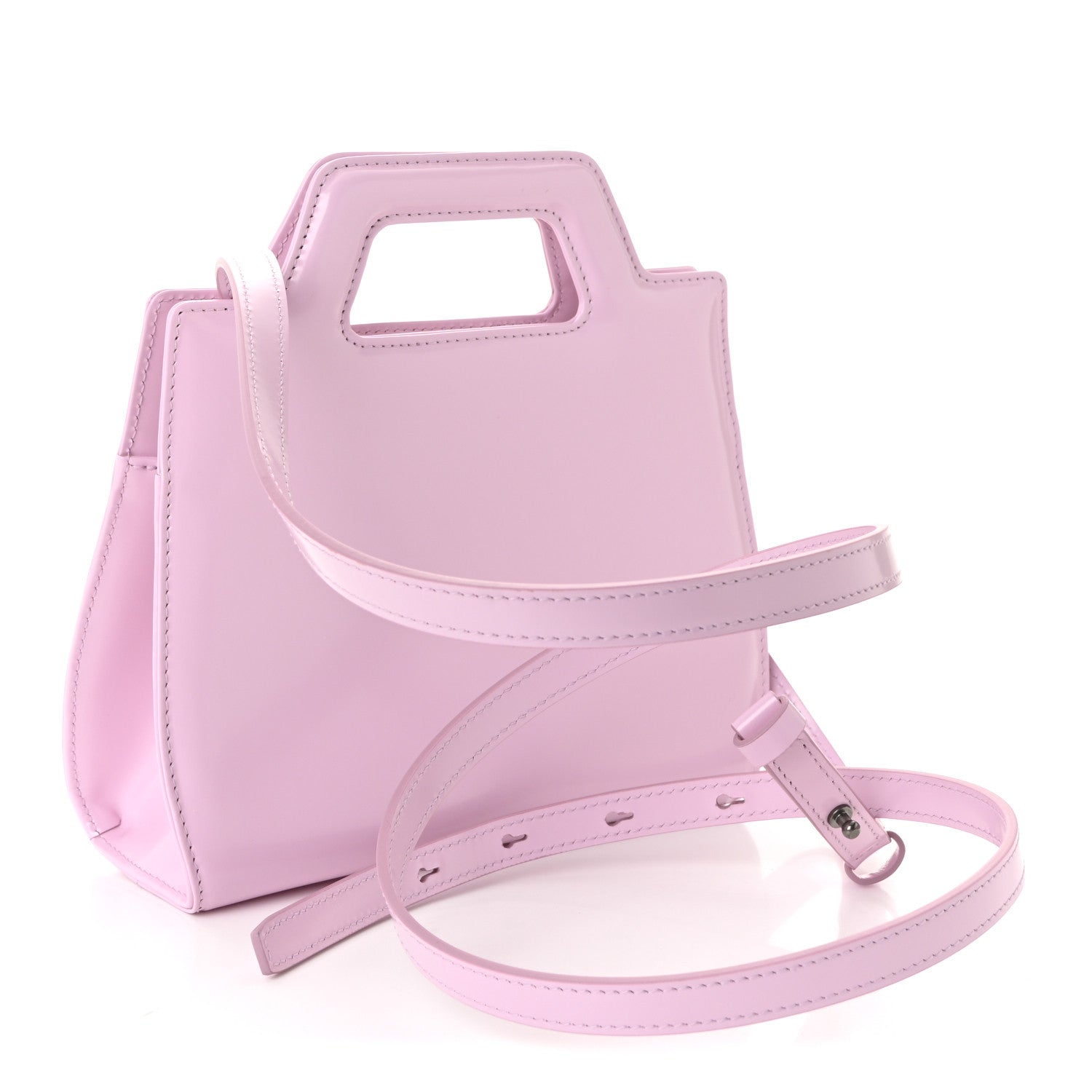 Brushed Calfskin Mini Wanda Top Handle Bag Bubble Gum