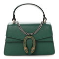 Dollar Calfskin Crystal Mini Dionysus Top Handle Bag Emerald