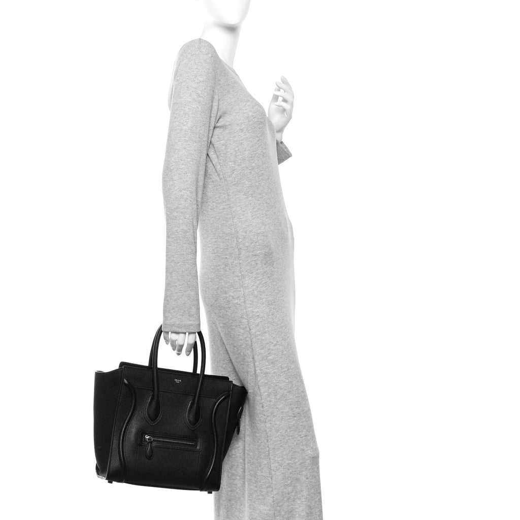 Drummed Calfskin Micro Luggage Black