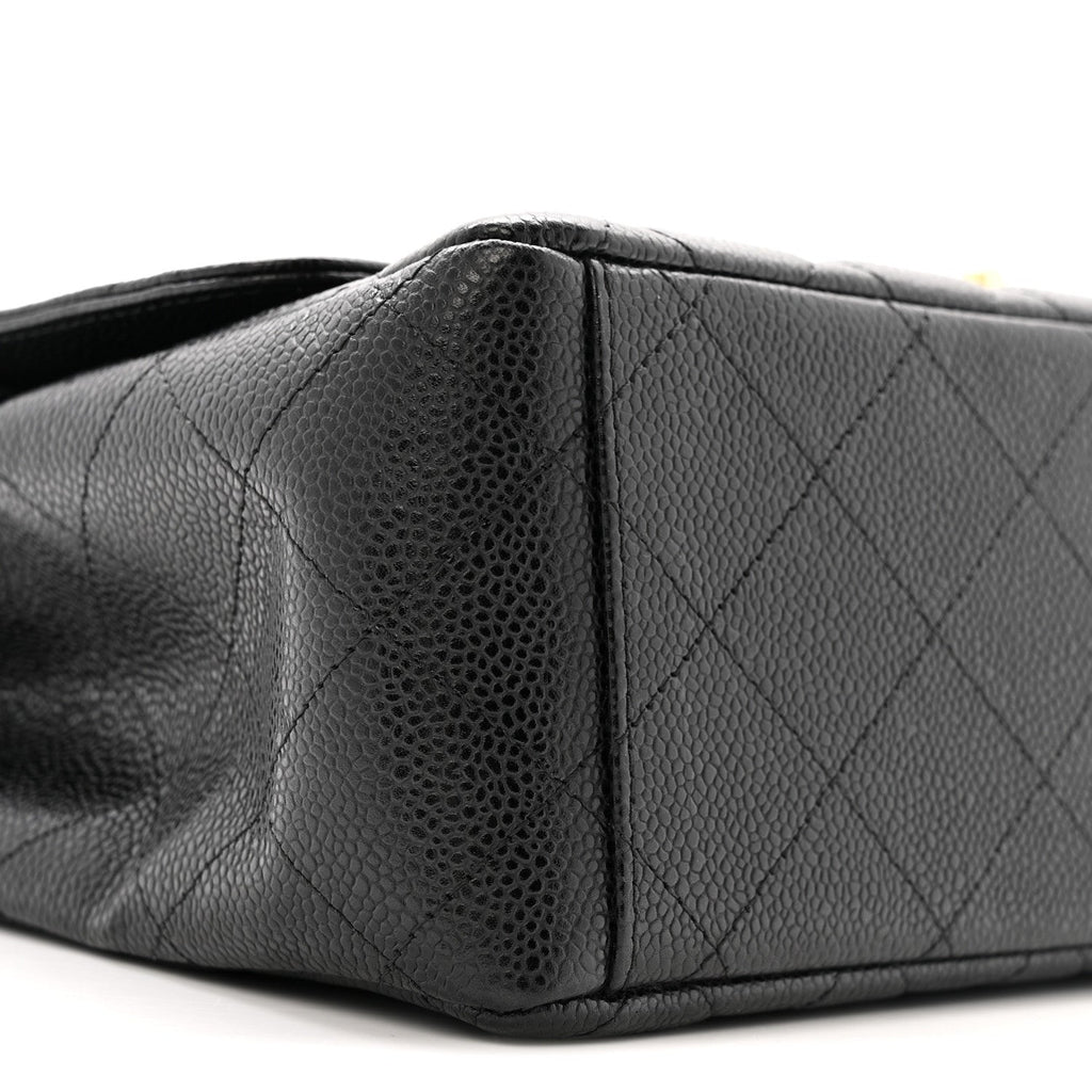 Caviar Quilted Maxi Double Flap Black