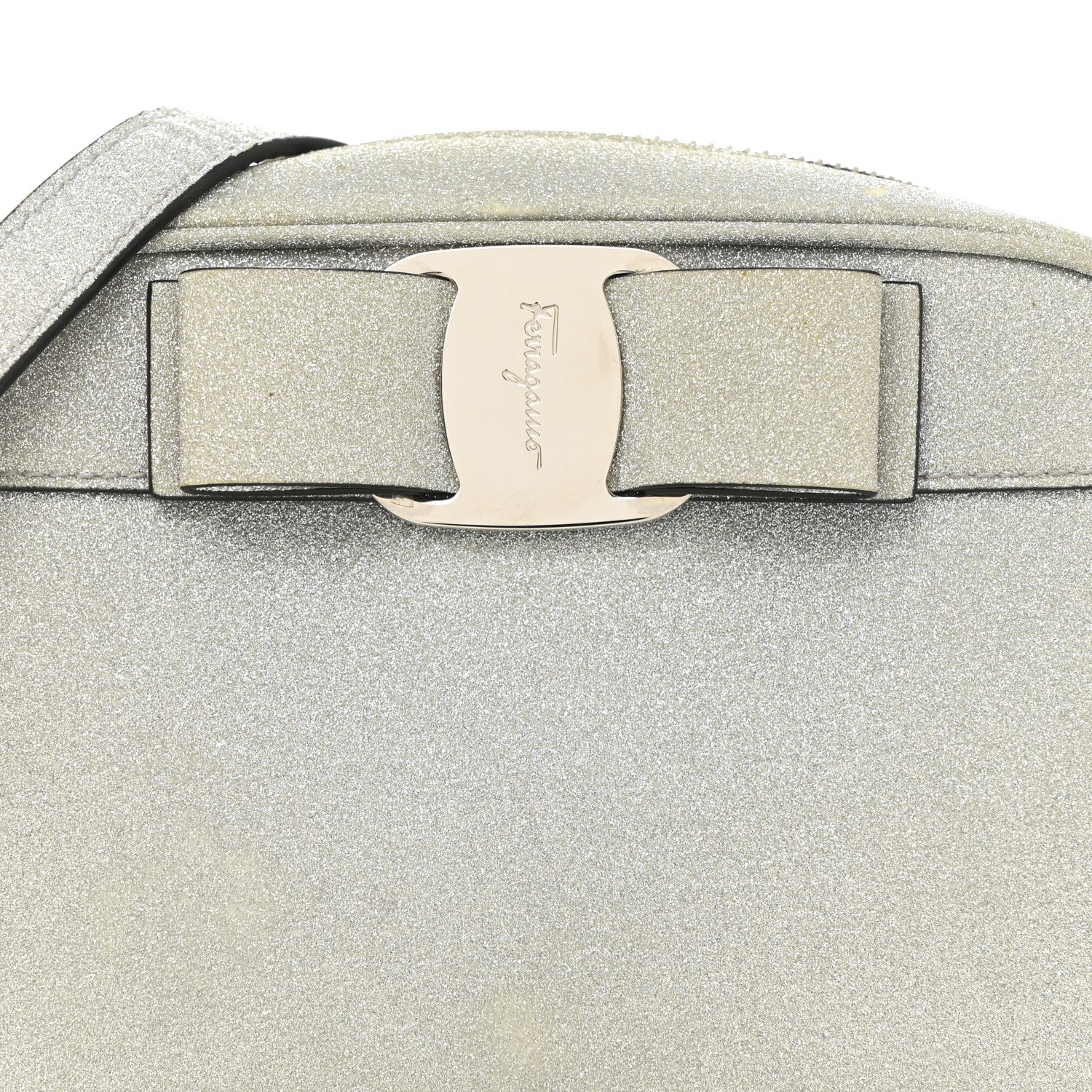 Rainbow Glitter Vara Bow Camera Bag Silver