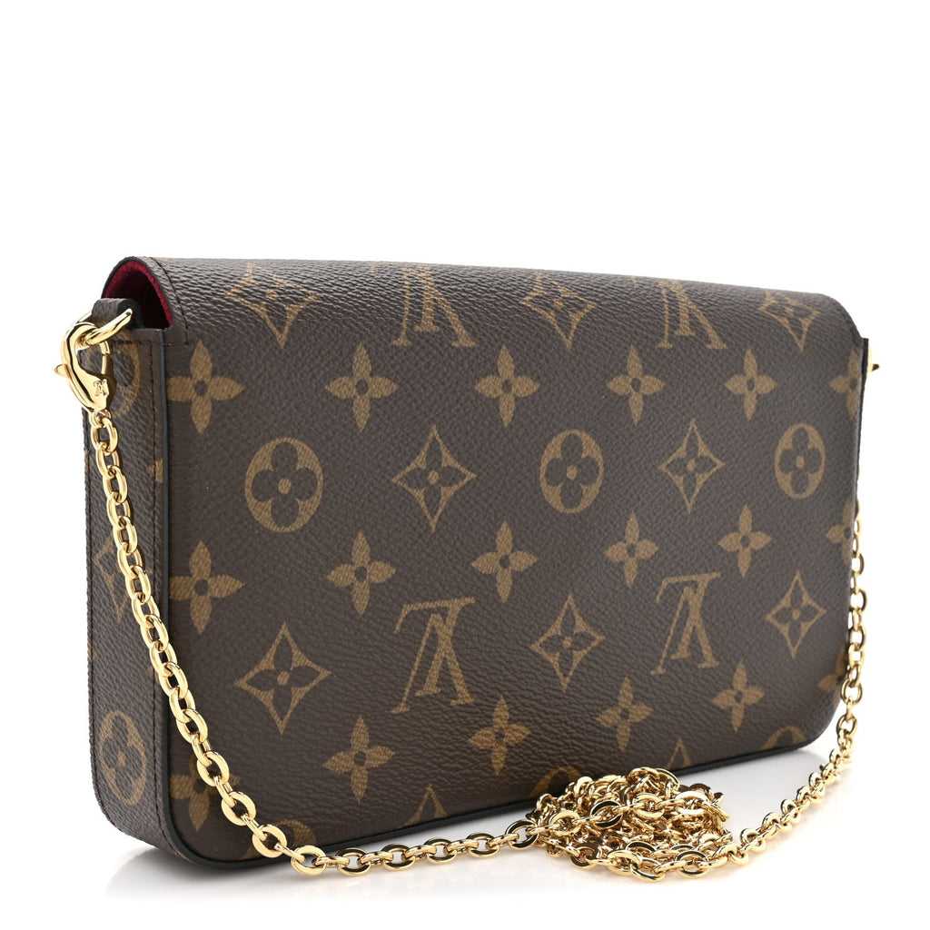 Monogram Pochette Felicie Chain Wallet Fuchsia