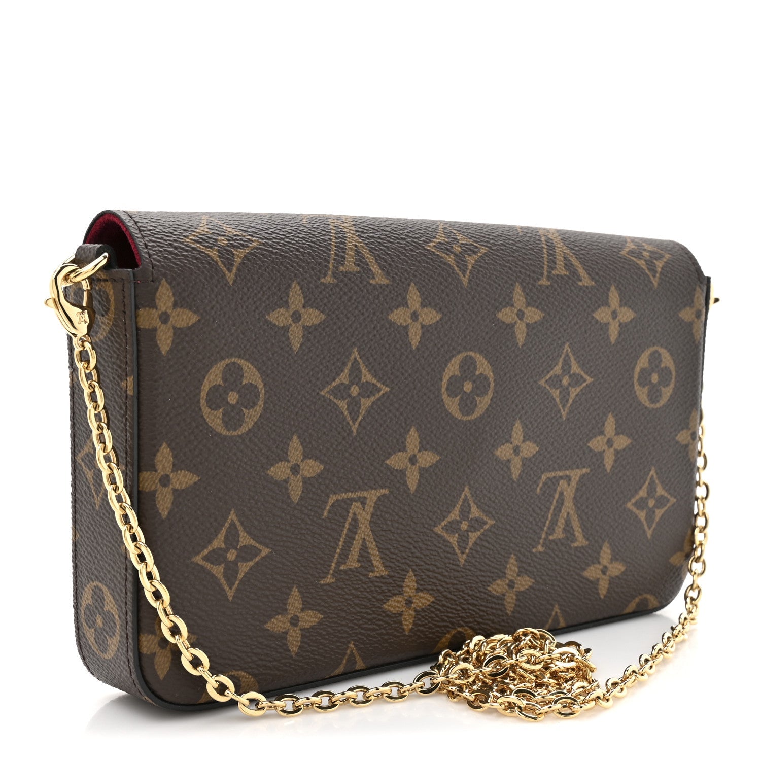 Monogram Pochette Felicie Chain Wallet Fuchsia