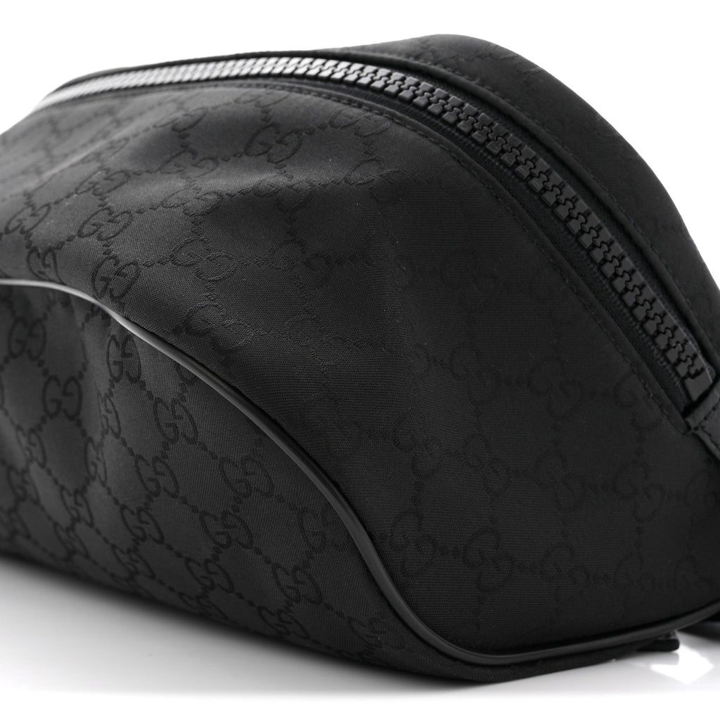 Nylon Monogram Fanny Pack Belt Bag Black