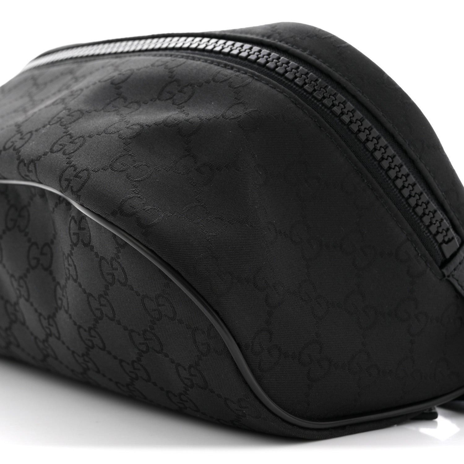 Nylon Monogram Fanny Pack Belt Bag Black