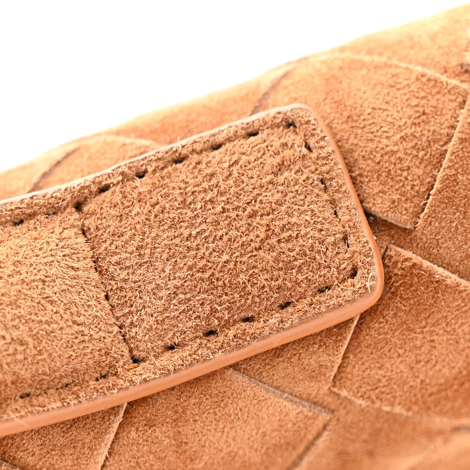 Suede Intrecciato Long Andiamo Top Handle Clutch Amber